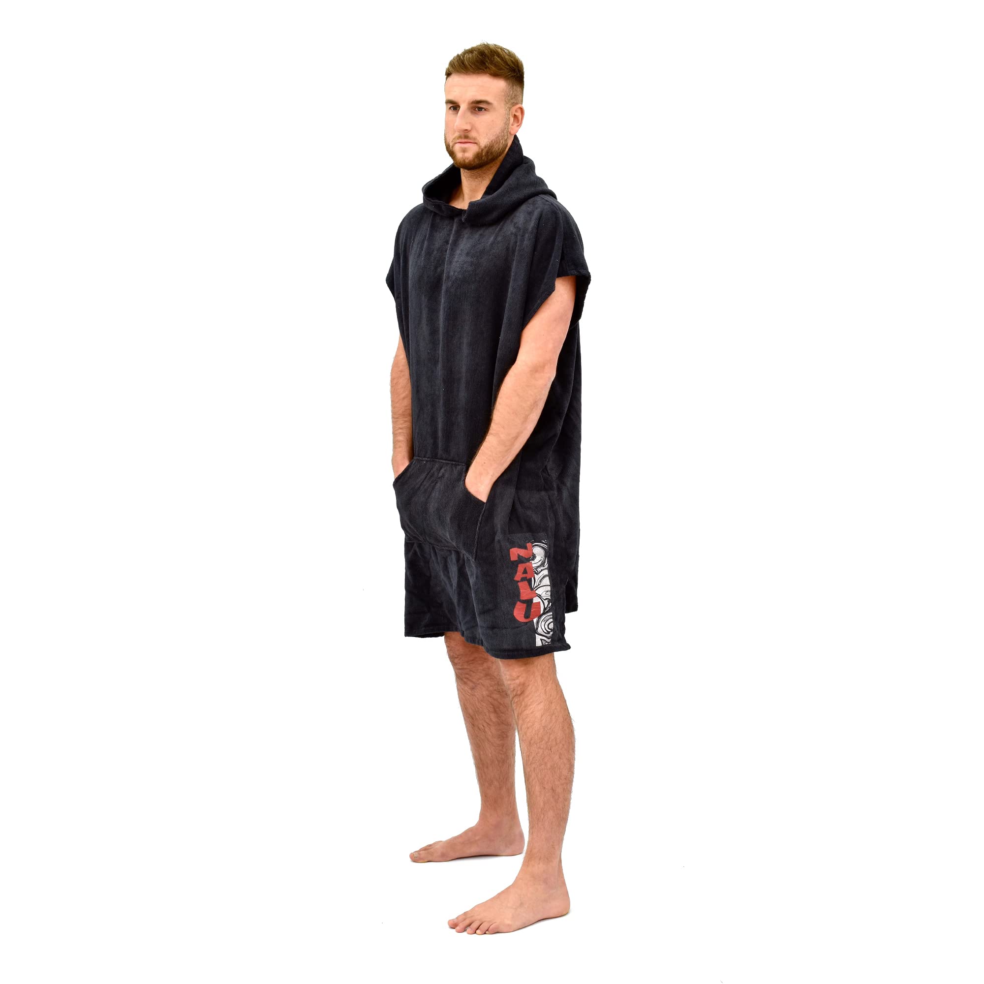 Nalu Adults Microfibre Hooded Towel Robe for Beach Swimming Changing