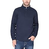 BC Clothing Men’s Bonded Fleece Lined Body Lined Quarter Zip Pullover Top (US, Alpha, X-Large, Regular, Regular, Blue)