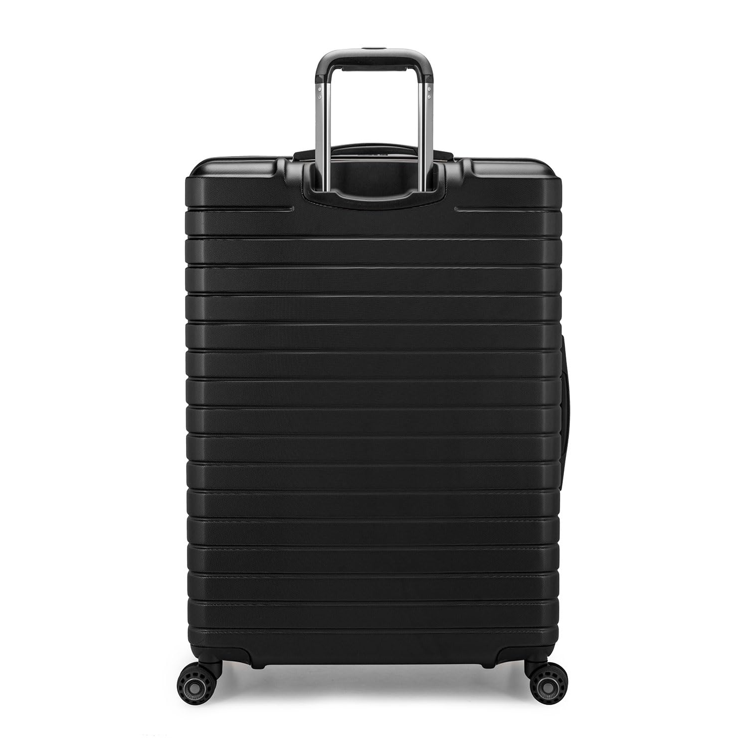Traveler's Choice Archer Polycarbonate Hardside Spinner Luggage Set, Tie Down Straps, Black, Checked 29-Inch