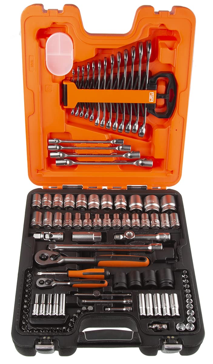 Bahco BAHS108 S108 Socket & Combination Spanner Set of 108 Metric 1/4in & 1/2in Drive