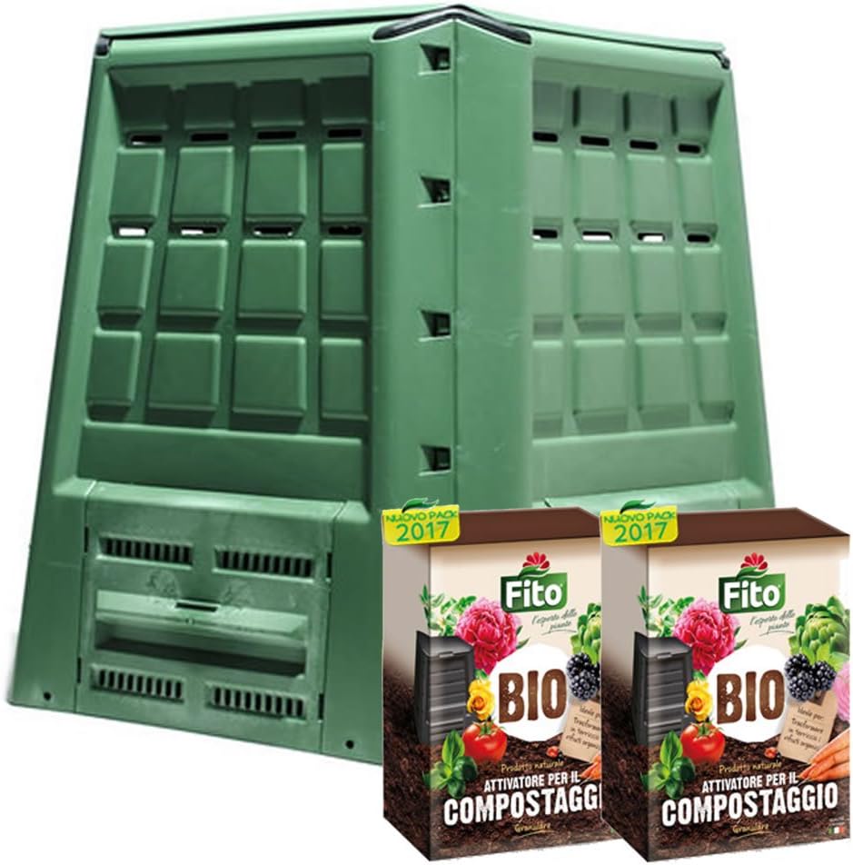 Compostador ecobox Fast 380 LT + 2 paquetes de Activador compostaje kg 4: Amazon.es: Jardín