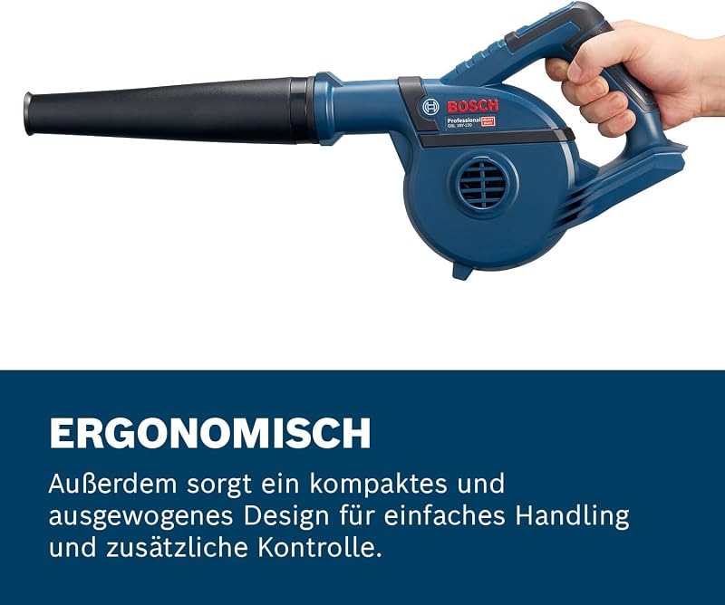 PRO 18V System Akku Gebläse GBL 18V-120 (inkl. 4x Aufsätze, Standarddüse, Verlängerungsrohr, Bohrlochdüse, Staubauffangbehälter, ohne Akku/Ladegerät)