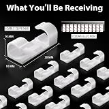 RYCHUI 60Pcs White Cable Clips Self-Adhesive Wire Holder Mount Round Plastic view 2