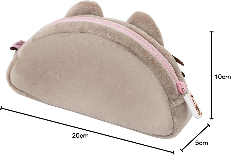 Estuche Escolar Pusheen Foodie Collection - Estuche de Peluche Pusheen, Estuche Rectangular Vuelta al Cole - Estuche niña - Producto con Licencia Oficial, Pushhen Felpa, Gris