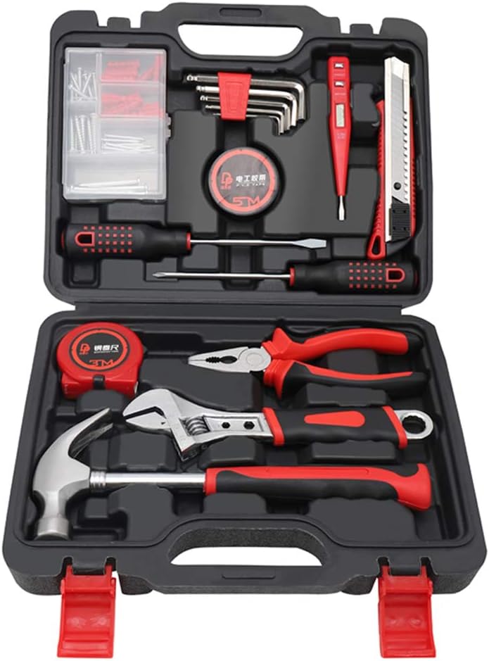 Jenabom Home & Office DIY Toolkit Set 67PCS Tool kit Hand Tools in Plastic Toolbox Storage Case with Screwdrivers,Snap Off Knife,Claw Hammer