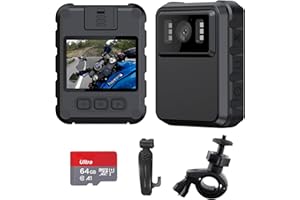 FOUKWAKC 1080P Body Camera, Body Mounted Video Camera Built-in 64GB, Personal Wearable Cam with 2.0” Screen, IR Night Vision, IP65, Bodycam for Civilians(NO WiFi NO APP)
