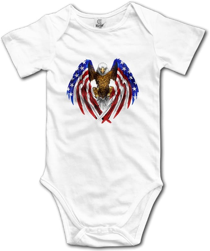 American USA Flag Eagle Unisex Baby Onesie Outfits Clothing