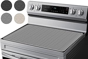 ULTIBE 28"x20" Silicone Electric Stove Cover Mat, Heat Resistant Stovetop Protector for Electric Cooktops, Non-Slip Glass Cooktop Cover, XL Dish Drying Mat for Kitchen Countertops (Light Gray)