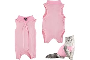Cat Surgery Recovery Suit, Cat Onesie, Breathable Surgical Spay Suit, Anti Licking, Cats Pajama Pet Clothing, Wound Protector