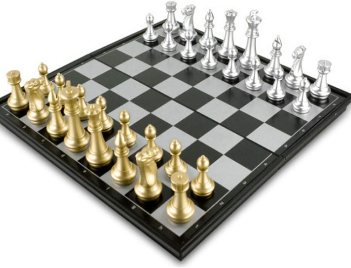 Medieval Chess Set With Chessboard 32 Gold Silver Chess Pieces Board Game