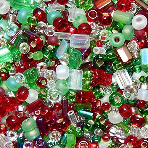 Czech Seed Bead MIXES Multi Shape Multi Color and FINISHES 25grams (Holiday Mix)