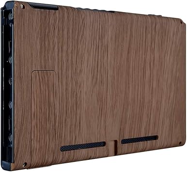 Amazon Com Extremerate Soft Touch Grip Wood Grain Console Back Plate Diy Replacement Housing Shell Case For Nintendo Switch Console With Kickstand Joycon Shell Not Included Computers Accessories