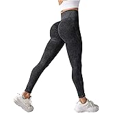 OYOANGLE Women's High Waisted Workout Leggings Tummy Control Butt Lifting Athletic Running Yoga Pants