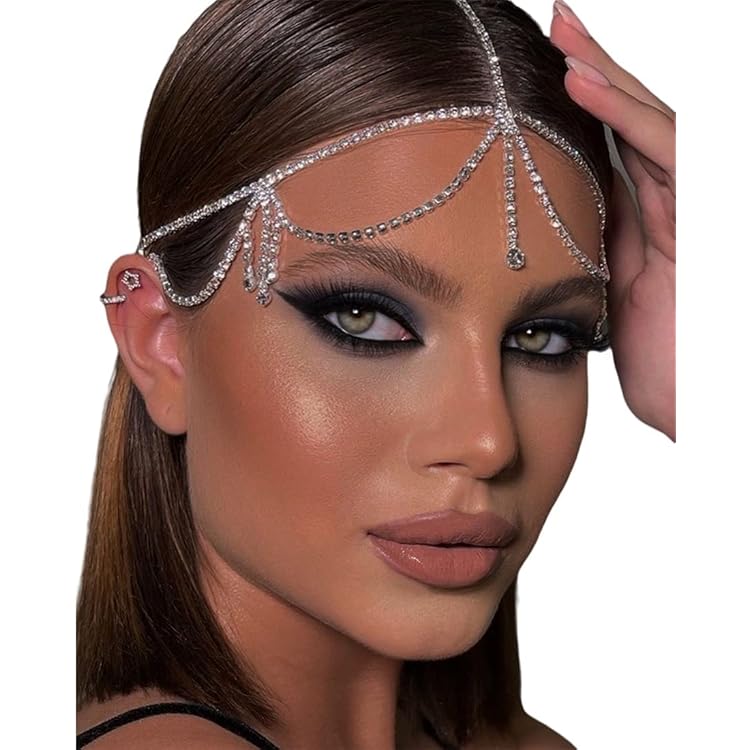 NICENEEDED 6Stk Strass Haarketten Für Frauen, Punk Crystal Quaste