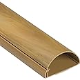 D-Line Half Round TV Trunking | TV Cable Tidy | Decorative Cable Management, Cable Hider| Self-Adhesive Electrical Cable Trunking | 50mm (W) x 25mm (H) x 1 Meter (L) | Oak-Effect