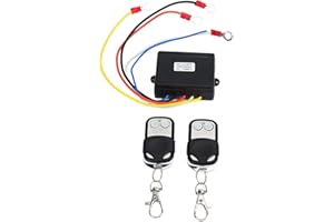 Winch Accessories, Winch Remote Control Kit Wireless with Receiver 75ft Range Water-Resistant Design 12V 24V Compatible for T