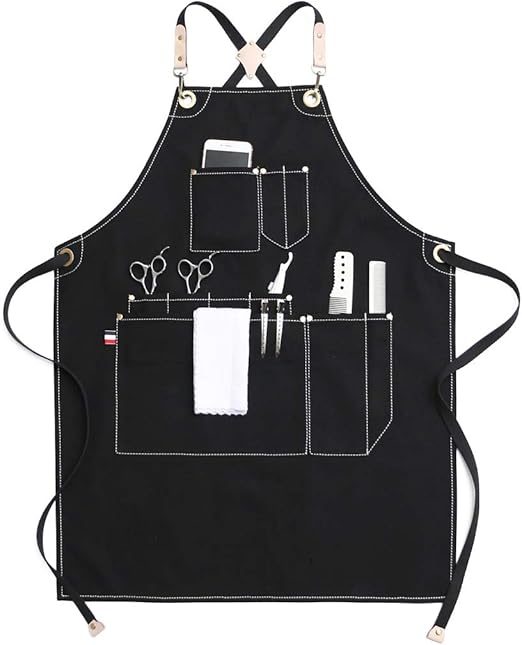 Jeanerlor Cotton Hair Stylist Apron Waxed Canvas Stylist Apron