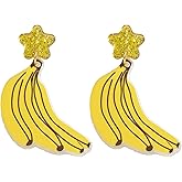 Cute Banana Shape Resin Dangle Earrings for Women Jewelry