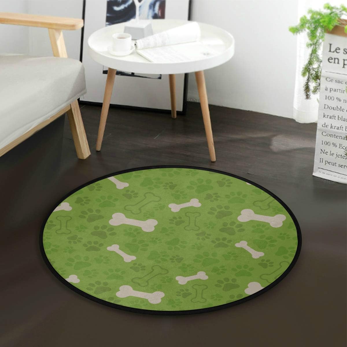 Area Carpet Dog Bone Paw Foot Print Bedroom Carpet Rug for
