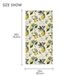 Pfrewn Retro Farmhouse Lemon Hand Bath Towels Soft