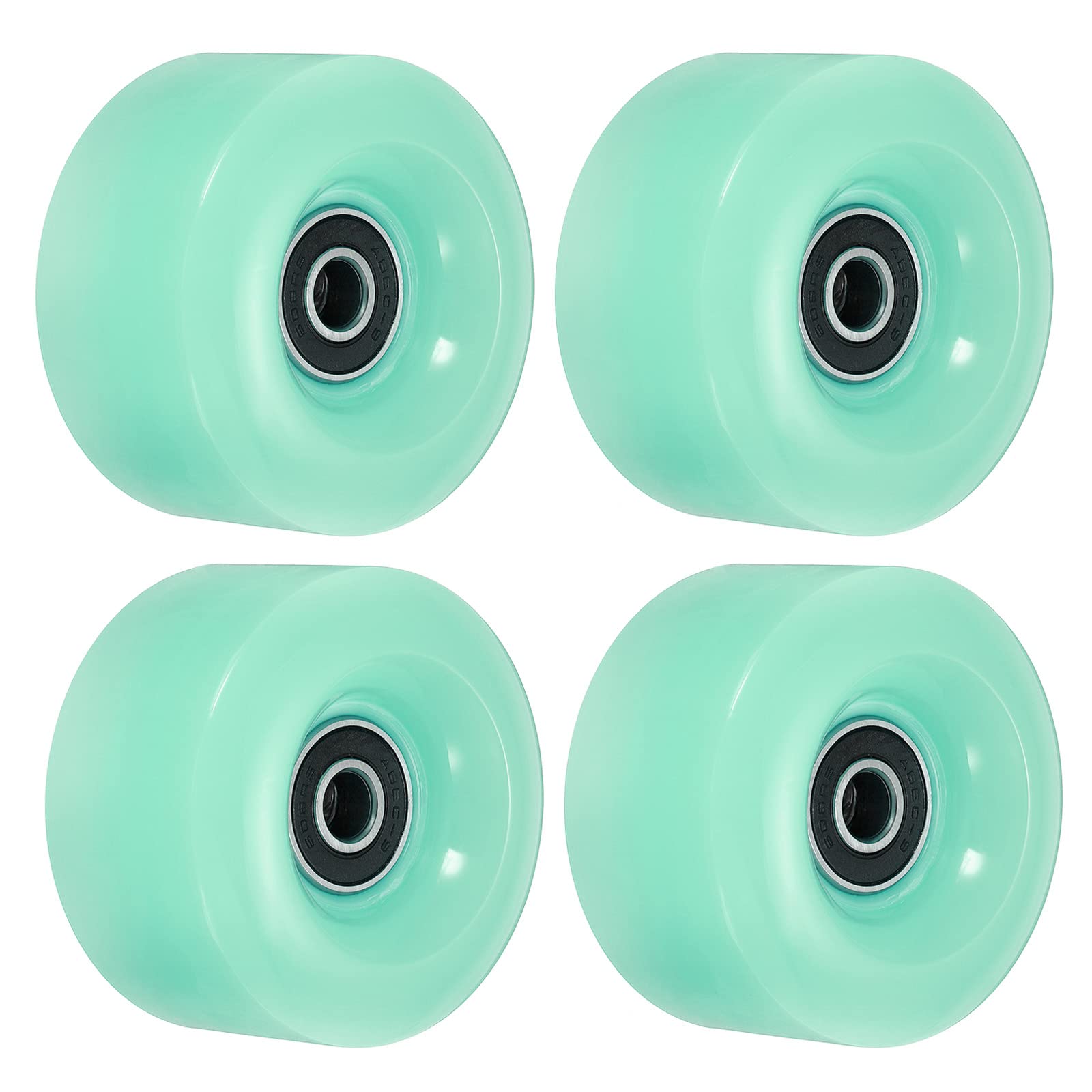 PATIKIL 32 x 58mm Roller Skate Wheels with Bearings, 4 Pack 82A Quad Skate Replacement for Double Row Skate Skateboard Indoor or Outdoor, Green