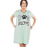 Lazy One Women's Nightgown, Funny V-Neck Sleep Shirt for Women, Novelty Pajama Tees