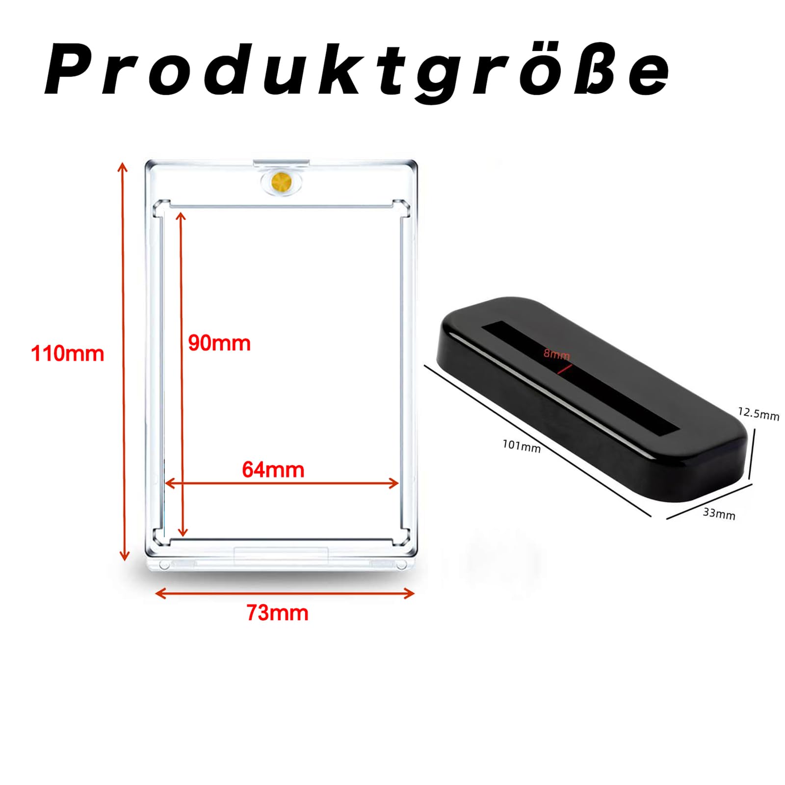 jcmkmx Magnetic Card Holder für Trading Cards,35PT Magnetischer Kartenhalter UV-Schutz-Transparent KartenRahmen Kartenhüllen Schutzhüllen für MTG Karten, Standard-Karten (6×Magnetic Case,6×Ständer) 3
