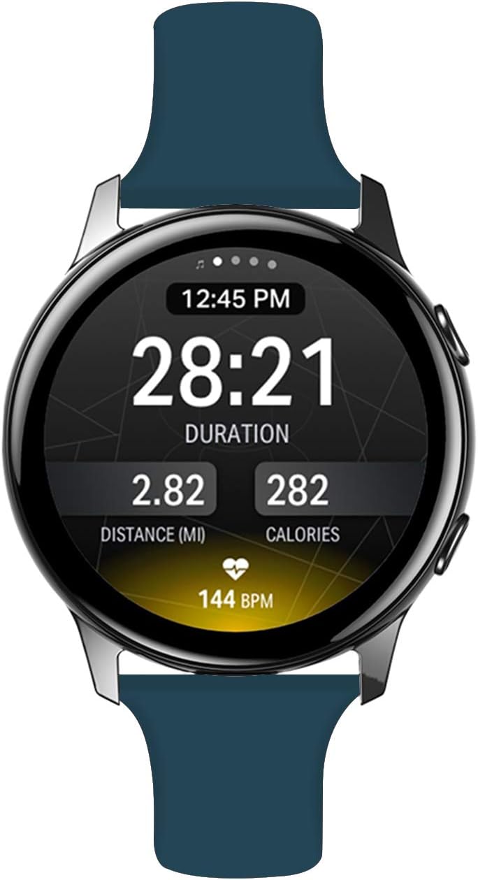 Yutior Sport Bands Compatible with Samsung Galaxy Watch 3 41mm Galaxy Active 40mm & Galaxy Watch Active 2, 20mm Silicone Band Narrow Wristband for Samsung Galaxy Smartwatch 3 41mm, Women Men Small Black, White