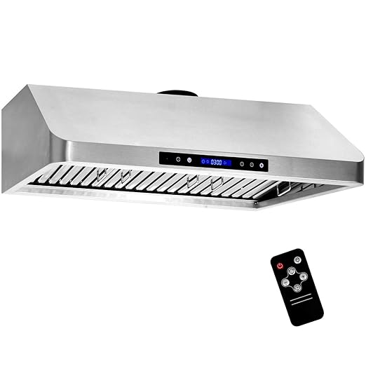 36 Inch Under Cabinet Range Hood 1000 Cfm 4 Speed Air Exhaust Kitchen Cooking Fan Stove Vent Stainless Steel Filter