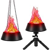 Biupky 3D Dynamic Fire Effect Flame Light - 110V Plug-in LED Halloween Fire Light for Indoor/Outdoor Suspension or Desktop De