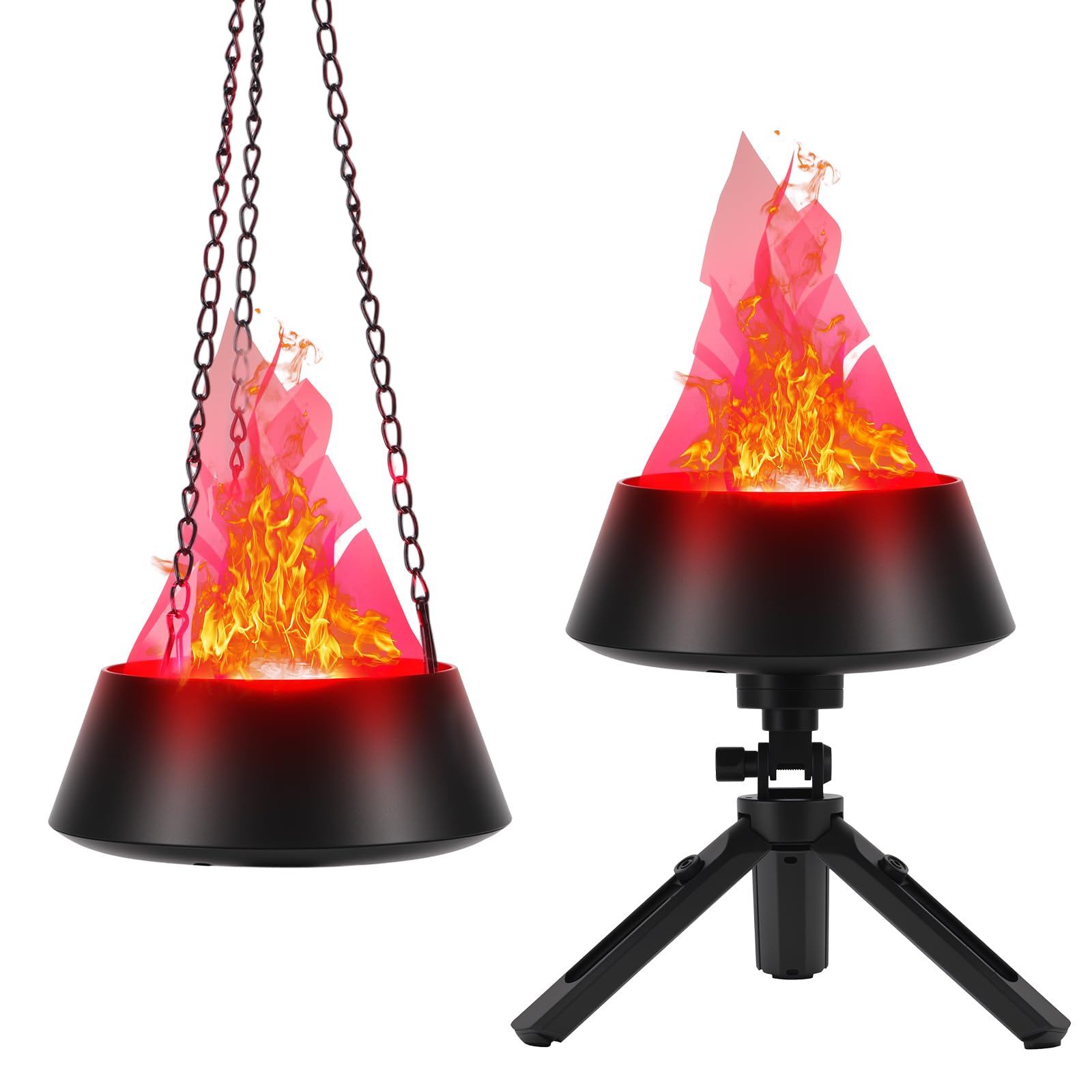 Photo 1 of Biupky 3D Dynamic Fire Effect Flame Light - 110V Plug-in LED Halloween Fire Light for Indoor/Outdoor Suspension or Desktop Decor | Spooky Party Prop & Atmosphere Lighting for Bar Stage Home