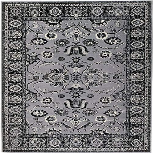 NEW CHATEAU S15 VINTAGE DISTRESSED GRAY BLACK ORIENTAL ABSTRACT STYLE AREA RUG (2" X 3" ACTUAL IS 22" X 35")