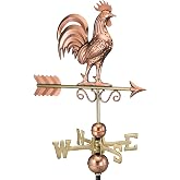 Good Directions Patina Copper Bantam Rooster Weathervane &ndash; Decorative Rooftop Accent for Barns, Homes, Sheds, and Cupolas &ndash; Durable &amp; Handcrafted