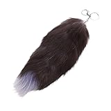 Fluffy Fur Wolf Tail Keychain Black Red Purple Fox