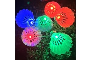Inngree LED Badminton Birdies, LED Colourful Shuttlecock Dark Night Goose Feather Glow Birdies Lighting Outdoor Indoor Sport Activities