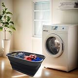 SAMMART 41L Collapsible Laundry Basket Grey Black BPA Free view 2