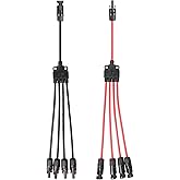 TCEUMIK Solar Panel Y Branch Connectors 1 Pair of 1 to 4 Parallel Connectors 1000V 30A Cable Wire Plug Tool Kit for Connectin