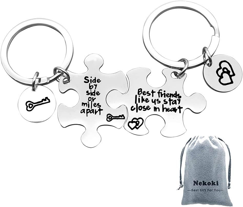 Long Distance Friendship Gift Best Friend Puzzle Keychain Best Friends Like us Stay Close in Heart Keychain Puzzle Friendship Keychain Set Graduation Gift Christmas Gift Best Friend Gift Idea