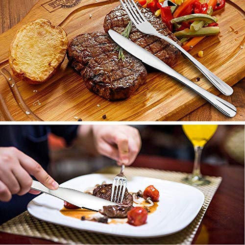 Dinner Knives, Elegant Life 3-piece Good Stainless Steel Dinner Knives, Dinner Knife Set Table Knives Flatware Set(Silver)