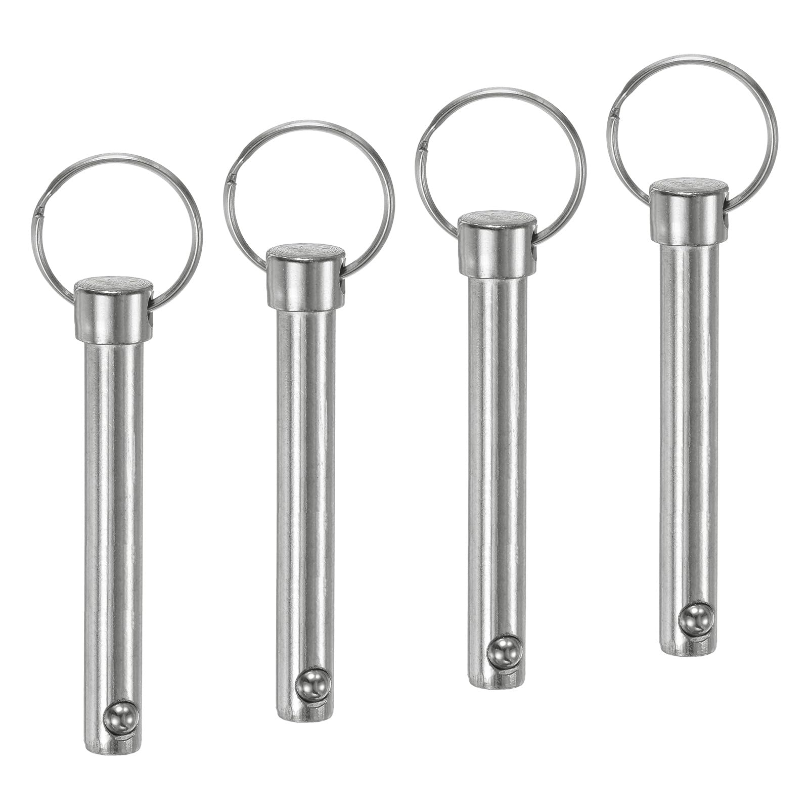 M METERXITY 4-Pack Quick Release Pins, 3/8" [10mm] Diameter, 2.56" [65mm] Usage Length Bimini Top Pin for Shipbuilding/Boat/Trailer, 2.76" [70mm] Total Length Carbon Steel Hardware Pins
