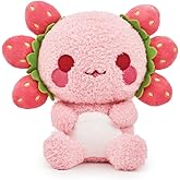 PlushGoals Lil Strawberry Axolotl Plush - Berry Scented Kawaii Toy, 6 in | Pink Axolotl Plush, Strawberry Themed Design, Berry Scented, Collectible Kawaii Toy, Gift for Girls Teens Women