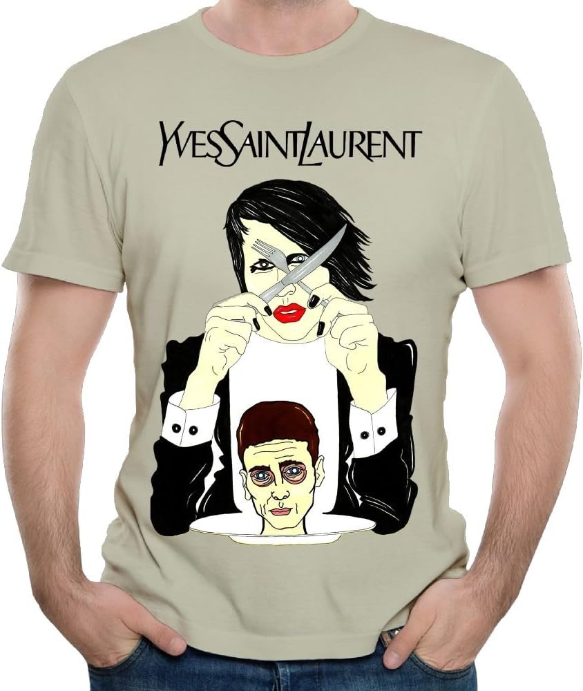 Hwheq Men's Yves-Saint-Laurent Short Sleeves T-Shirt Shirts