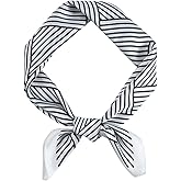GERINLY Stripe Neckerchief for Men, Minimalism Square Scarf with Lines Pattern, Classic Bandana Silk Feel