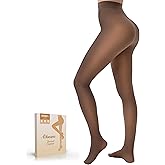 Bebila Fleece Lined Tights Women, Fake Translucent Warm Tights for Winter Sheer Pantyhose Thermal Leggings