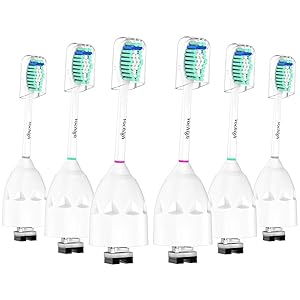 Vochigh Replacement Brush Heads Compatible with Philips Sonicare E-Series Toothbrush HX7022/66, Fit Sonicare Essence, Advance, Elite, Xtreme and Cleancare Electric Brush Handles, 6 Pack