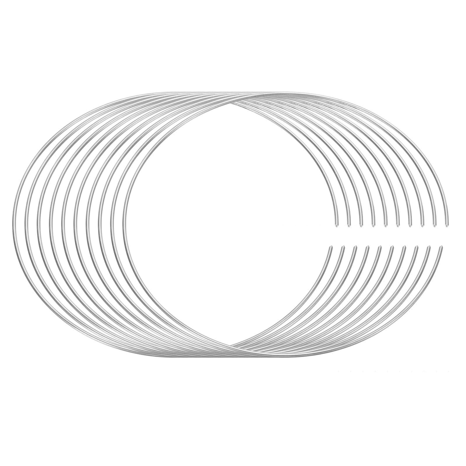 PATIKIL 20Ga Soft Brass Wire, 10pcs Diameter 2.4" Metallic Round Spool Solid Memory Craft Wire for Jewelry Making Beading Bracelet DIY Crafting, Silver Tone