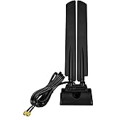 Eightwood WiFi 6E Antenna Tri-Band 6GHz 5GHz 2.4GHz RP-SMA Antenna Magnet Mount Base for PC Desktop Computer Motherboard Blue