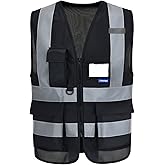 A-SAFETY 6XL 7XL 8XL black safety vest big and tall