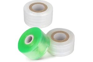 Oligei Grafting Tape 3P, Stretchable Self Adhesive Tree Grafting Tape, Tree Repair Tape for Fruit Trees, Plants, Broken Stem, Floral (Green and White)