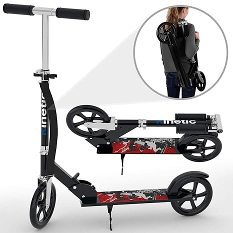 Kinetic Sports Scooter Cityroller Roller Tretroller Klappbar 205 mm XXL Räder bis 75kg Farbwahl
